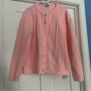 Vintage Pink Women's Sweater Cardigan Cuddle Knit Medium